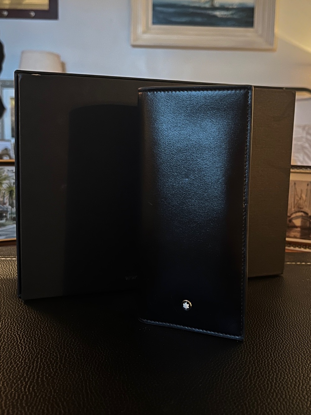 Montblanc Black Leather Long Wallet - Black